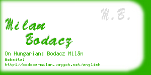 milan bodacz business card